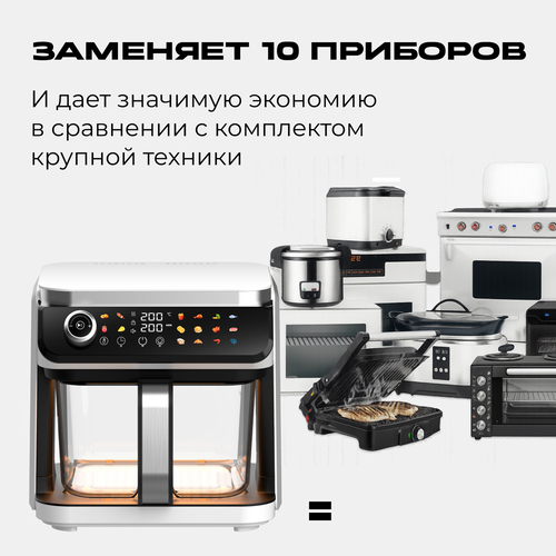 Заменяет 10 приборов. Аэрогриль RED ColorCook G550